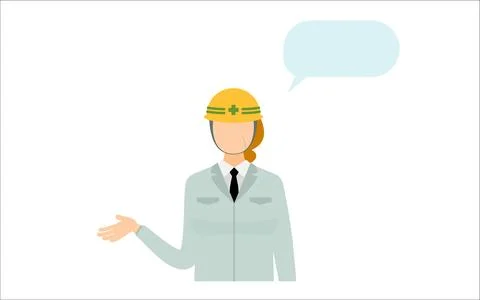 Construction site director pose set, senior female Stock Illustration