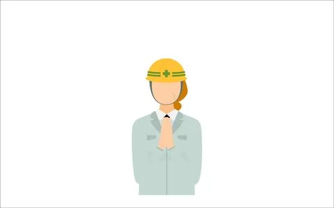 Construction site director pose set, senior female Stock Illustration