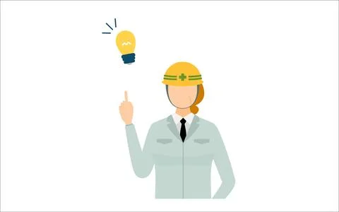 Construction site director pose set, senior female Stock Illustration
