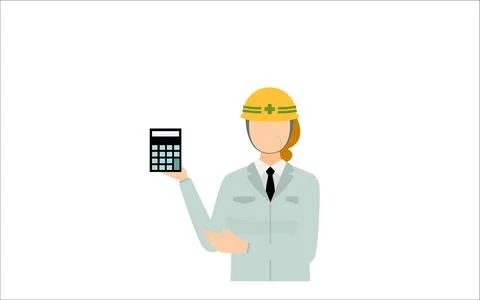 Construction site director pose set, senior female Stock Illustration