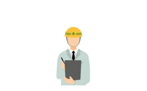 Construction site director pose set, male Stock Illustration