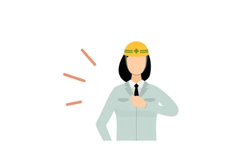 Construction site director pose set, female Stock Illustration