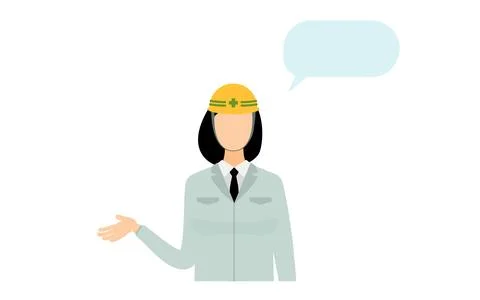 Construction site director pose set, female Stock Illustration
