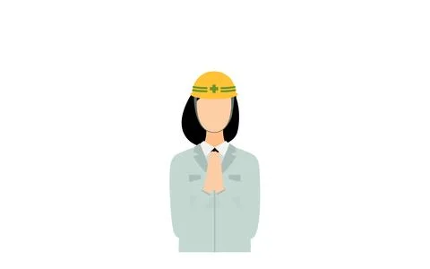 Construction site director pose set, female Stock Illustration