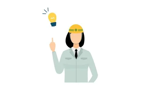 Construction site director pose set, female Stock Illustration