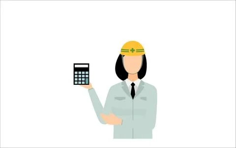 Construction site director pose set, female Stock Illustration