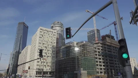 Construction site in downtown Stock Footage 147749420