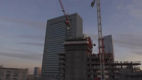 Construction site in downtown Stock Footage 147749446