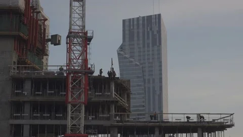 Construction site in downtown Stock Footage 148167460