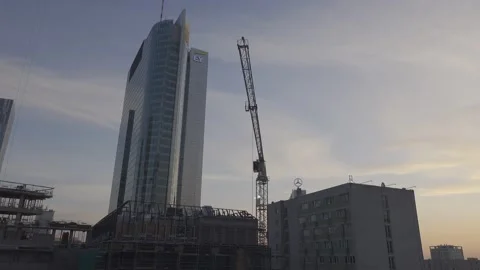 Construction site in downtown Stock Footage 148167631