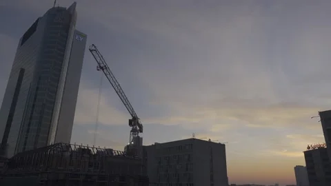 Construction site in downtown Video stock 148167678