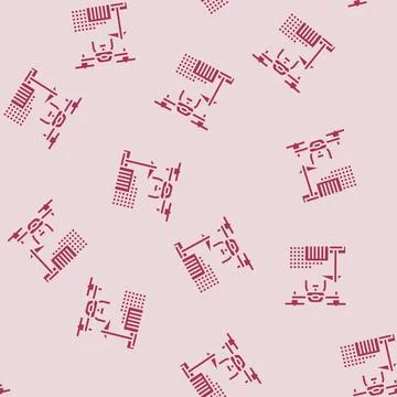 Construction site drone glyph seamless pattern Illustrazione stock