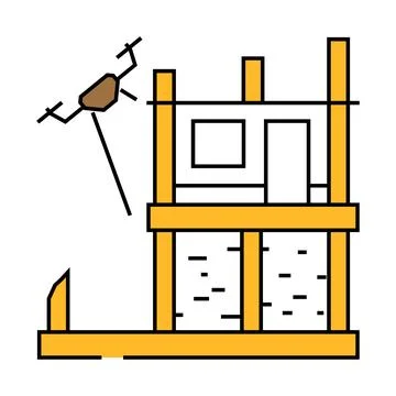 Construction site drone icon color illustration イラスト素材