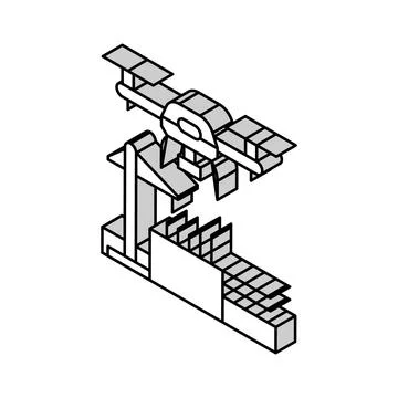 Construction site drone isometric icon vector illustration Stock Illustration