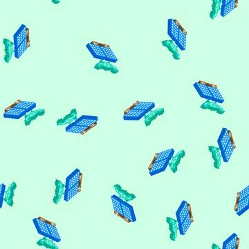 Construction site drone isometric icon seamless pattern 스톡 일러스트