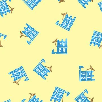 Construction site drone vector seamless pattern 스톡 일러스트