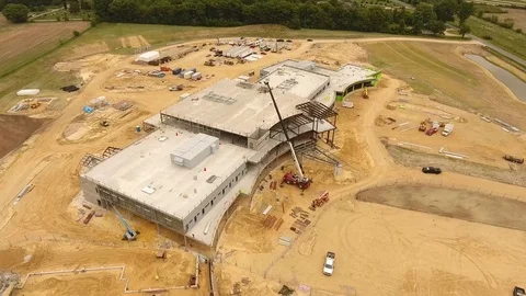 Construction Site (drone view) Stock Footage 107350420