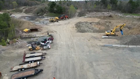 Construction Site Drone View, moving forward Stock Footage 239905809