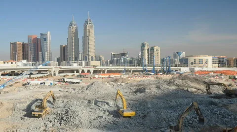 Construction site in Dubai Stock Footage 315283