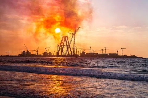 Construction site  in Dubai Stock Photos