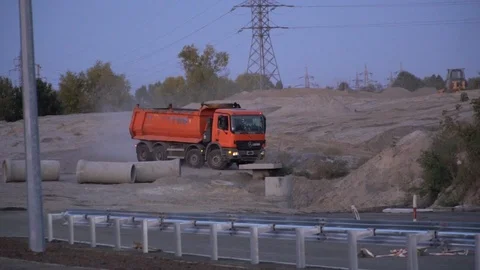 Construction site with dump truck Video stock 126930829