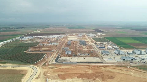Construction Site Empty Field Aerial View Stock Footage 106661644