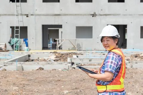 Construction Site Engineer Inspection Stock Photos