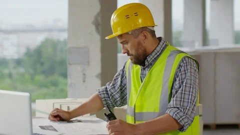 Construction Site Engineer Posing Stock Footage 106228531