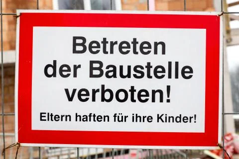 Construction site, entering prohibited Stock Photos