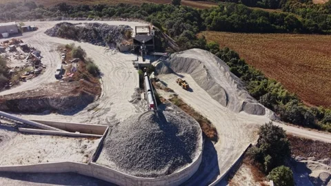 Construction site with equipment and materials in a rural area Stock Footage 344540101