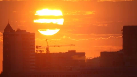 Construction site in evening town Stock-Footage 113521574