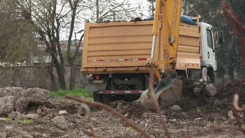 Construction site excavation 스톡 동영상 77048067