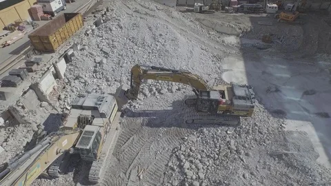 Construction site with excavator 動画素材 83646728