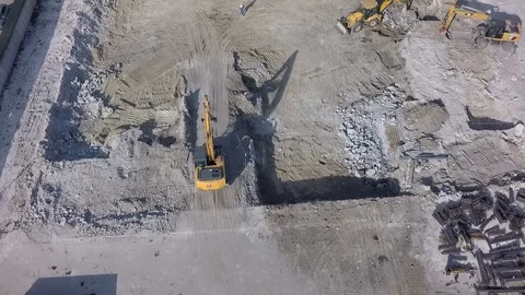 Construction site with excavators Stock Footage 99597064