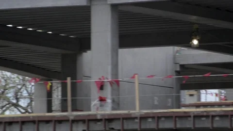 Construction Site Exposed Floors Pan Left Stock Footage 81455456
