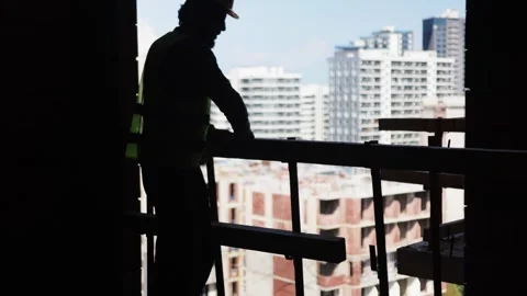 Construction Site Fencing Installation. Stock Footage 259394599