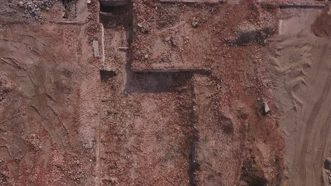 Construction site flyover- old building Stock Footage 119605569