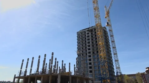 On the construction site Stock Footage 112948683