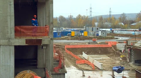 Construction Site. Foreman Doing the Job Stock Footage 65418821