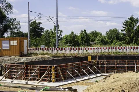 Construction site with a formwork for concreting Stock Photos