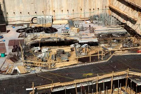 Construction site - foundations Stock Photos