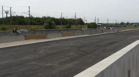 Construction site on freeway Stock Footage 46119044