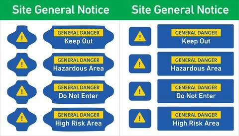 Construction Site General Notice Board with Workplace Rules Stock Illustration