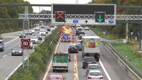 Construction site on German highway A66 Stock-Footage 80942840