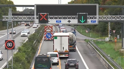 Construction site on German highway A66 Видео 80943097