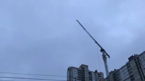 Construction Site Gray Sky Background Stock Footage 147926018