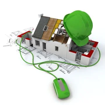 Construction site in green Illustrazione stock