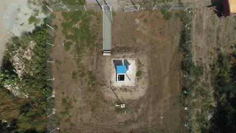 Construction Site in the Ground. Aerial View Of A Ground Construction Site. Buil 스톡 동영상 150556250