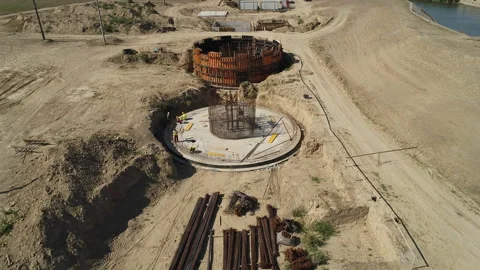 Construction Site in the Ground. Aerial View Of A Ground Construction Site.  Stock Footage 157157461