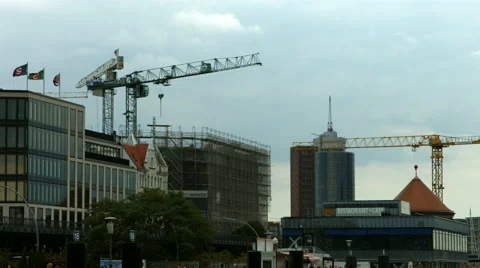 Construction site at the Hamburg harbour Vidéo 44160007